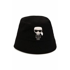 Detský klobúk Karl Lagerfeld čierna farba, bavlnený vyobraziť