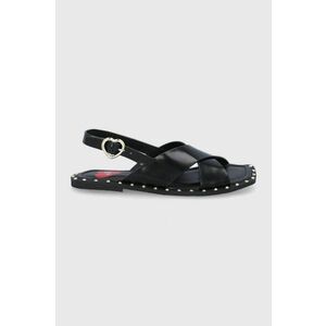Kožené sandále Love Moschino dámske, čierna farba, vyobraziť