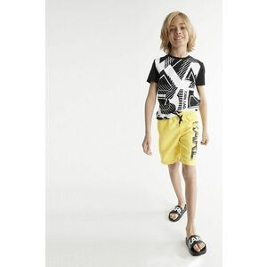 Detské plavkové šortky Karl Lagerfeld žltá farba, s potlačou, vyobraziť