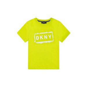 Detské bavlnené tričko Dkny zelená farba, s potlačou vyobraziť