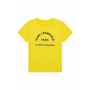 Detské tričko Karl Lagerfeld žltá farba, s potlačou vyobraziť