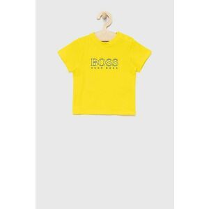Detské tričko Boss žltá farba, s potlačou vyobraziť