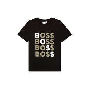 Detské bavlnené tričko Boss čierna farba, s potlačou vyobraziť