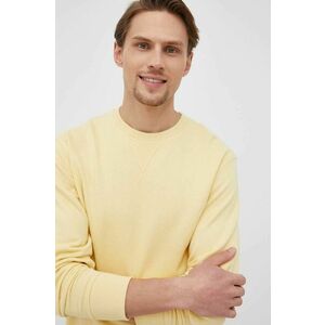 Bavlnená mikina Selected Homme pánska, žltá farba, jednofarebná vyobraziť