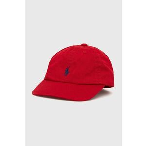 Detská bavlnená čiapka Polo Ralph Lauren červená farba, jednofarebná vyobraziť