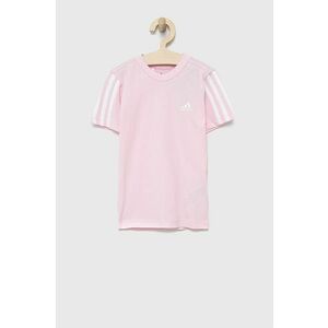 Detské bavlnené tričko adidas Performance HD6989 ružová farba, vyobraziť