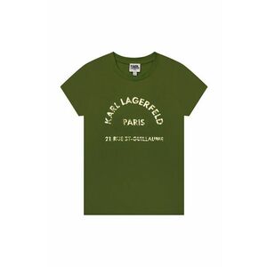 Detské tričko Karl Lagerfeld zelená farba, vyobraziť