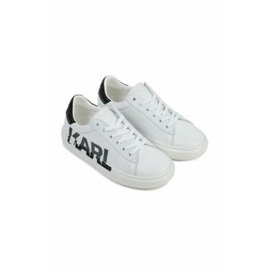 Detské kožené topánky Karl Lagerfeld biela farba vyobraziť
