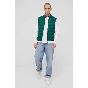 Páperová vesta Tommy Jeans pánsky, zelená farba, prechodný vyobraziť