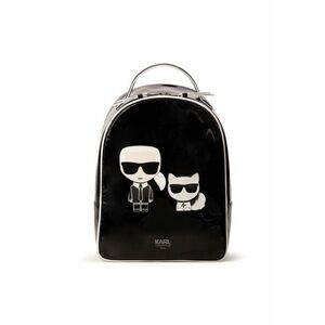 Detský ruksak Karl Lagerfeld čierna farba, malý, s nášivkou vyobraziť