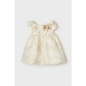 Dievčenské ľanové šaty Mayoral béžová farba, mini, áčkový strih vyobraziť