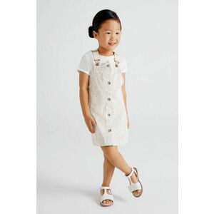 Dievčenské šaty Mayoral hnedá farba, mini, rovný strih vyobraziť
