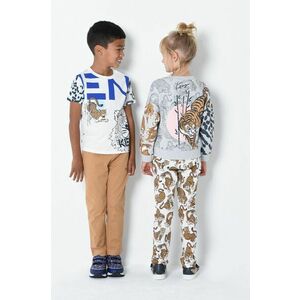 Detské bavlnené tričko Kenzo Kids biela farba vyobraziť