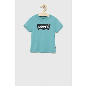 Detské bavlnené tričko Levi's tyrkysová farba, s potlačou vyobraziť