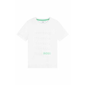 Detské bavlnené tričko Boss biela farba, s potlačou vyobraziť