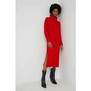 Šaty Answear Lab červená farba, midi, priliehavá vyobraziť