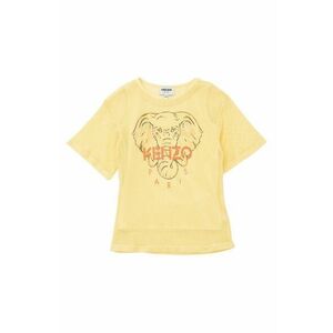 Detské bavlnené tričko Kenzo Kids žltá farba, vyobraziť