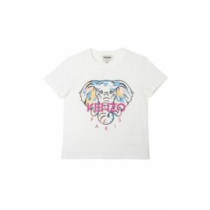 Detské bavlnené tričko Kenzo Kids biela farba, vyobraziť