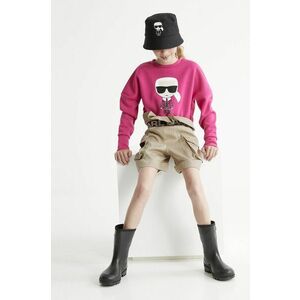Detská mikina Karl Lagerfeld ružová farba, s potlačou vyobraziť