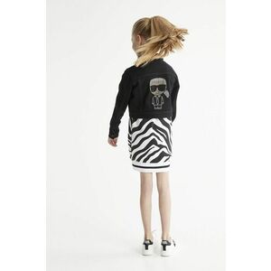 Dievčenské šaty Karl Lagerfeld biela farba, mini, rovný strih vyobraziť