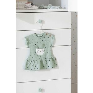 Dievčenské bavlnené šaty Mayoral Newborn zelená farba, mini, áčkový strih vyobraziť