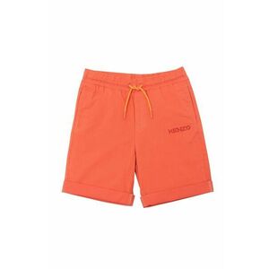 Detské krátke nohavice Kenzo Kids oranžová farba, nastaviteľný pás vyobraziť