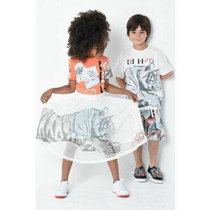 Detské bavlnené tričko Kenzo Kids biela farba, s potlačou vyobraziť