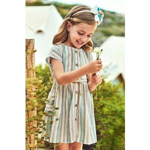 Dievčenské šaty Mayoral tyrkysová farba, mini, áčkový strih vyobraziť
