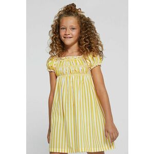Dievčenské bavlnené šaty Mayoral žltá farba, mini, áčkový strih vyobraziť