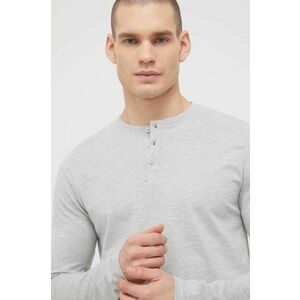 Tričko s dlhým rukávom Solid pánsky, šedá farba, melanžový vyobraziť