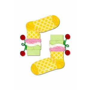 Detské ponožky Happy Socks žltá farba vyobraziť