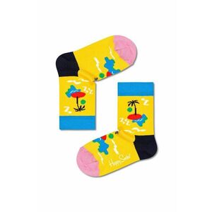 Detské ponožky Happy Socks žltá farba vyobraziť
