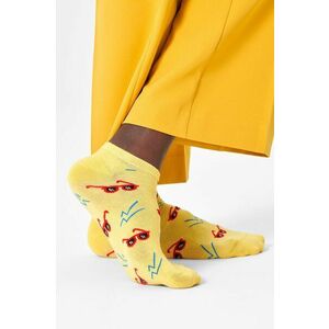 Členkové ponožky Happy Socks pánske, žltá farba vyobraziť