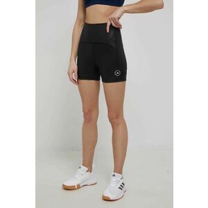 Tréningové šortky adidas by Stella McCartney HD9067 dámske, čierna farba, jednofarebné, vysoký pás vyobraziť