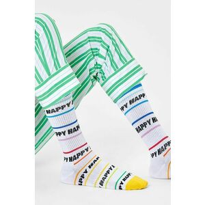Ponožky Happy Socks pánske, biela farba vyobraziť