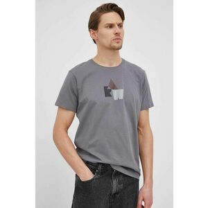 Bavlnené tričko G-Star Raw šedá farba, s potlačou vyobraziť