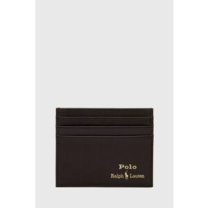 Kožené puzdro na karty Polo Ralph Lauren pánsky, hnedá farba vyobraziť