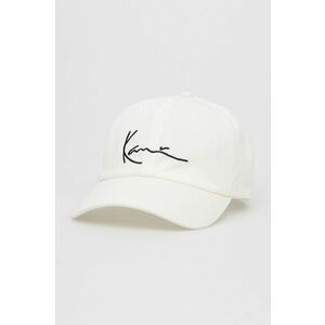 Bavlnená čiapka Karl Kani KKMACCQ12121WHT-white, biela farba, s nášivkou vyobraziť