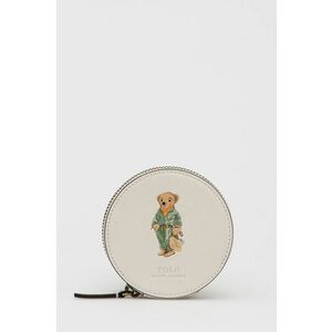 Kožená peňaženka Polo Ralph Lauren dámsky, béžová farba vyobraziť