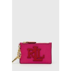 Kožená peňaženka Lauren Ralph Lauren dámsky, ružová farba vyobraziť