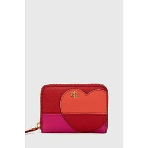 Kožená peňaženka Lauren Ralph Lauren dámsky, červená farba vyobraziť