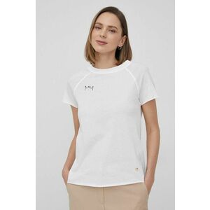 Bavlnené tričko Mos Mosh biela farba vyobraziť