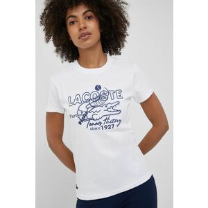 Tričko Lacoste dámsky, biela farba, vyobraziť
