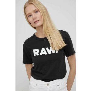 Bavlnené tričko G-Star Raw čierna farba, vyobraziť