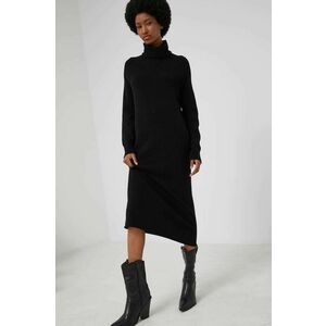 Šaty Answear Lab čierna farba, midi, rovný strih vyobraziť