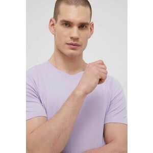 Bavlnené tričko Jack & Jones fialová farba, jednofarebné vyobraziť
