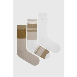 Ponožky Calvin Klein (3-pak) pánske, béžová farba vyobraziť
