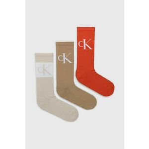 Ponožky Calvin Klein (3-pak) pánske, oranžová farba vyobraziť