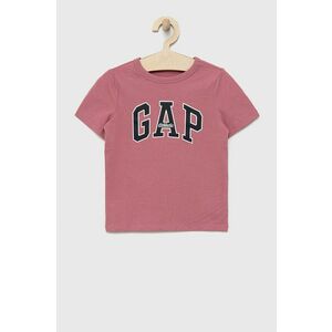 Detské tričko GAP ružová farba, s potlačou vyobraziť