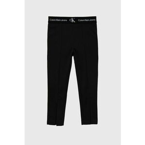 Detské nohavice Calvin Klein Jeans čierna farba, jednofarebné vyobraziť